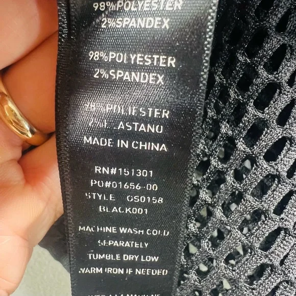 GOOD AMERICA Warrior Mesh Cover Up Workout Top Oversized Short Sleeve Medium - Picture 9 of 12